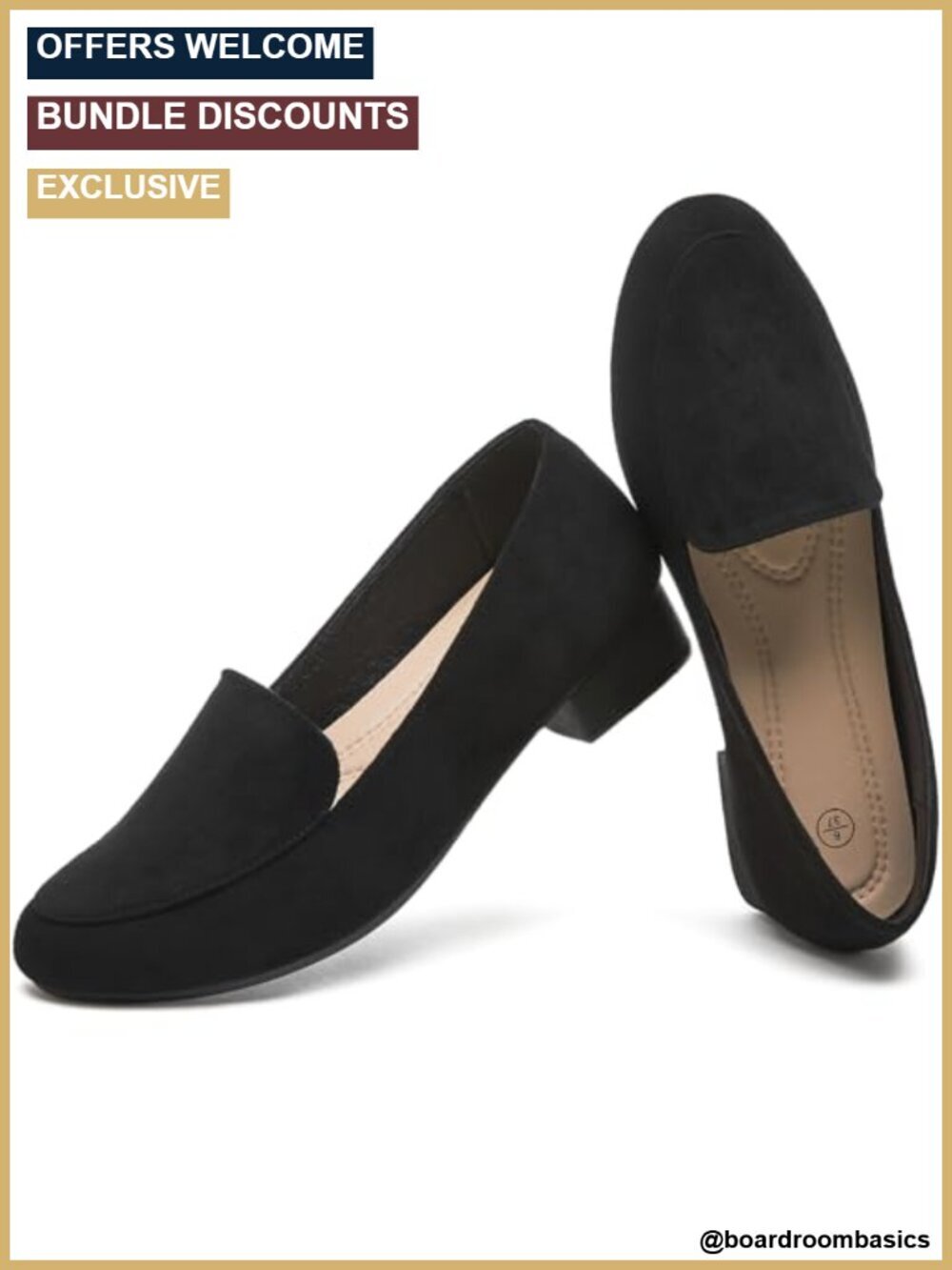 Faux Suede Chunky Low Heel Pumps Dress Flats Office Shoes
